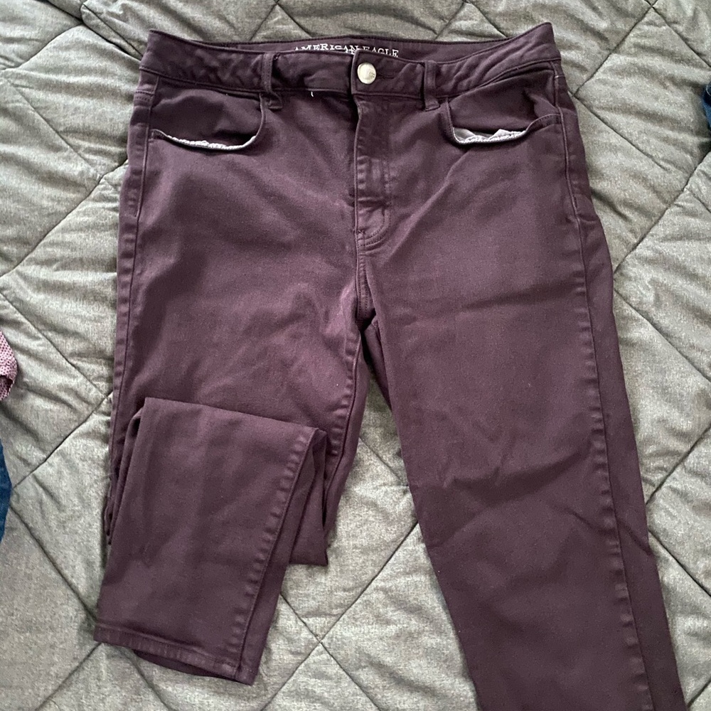 American Eagle Luxe Crop Dark Purple